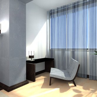 Ριγέ κουρτίνες στο εσωτερικό