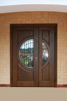 MDF πόρτα με γυάλινο ένθετο