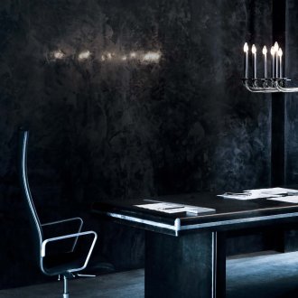 Πολυέλαιος από χάλυβα με κεριά