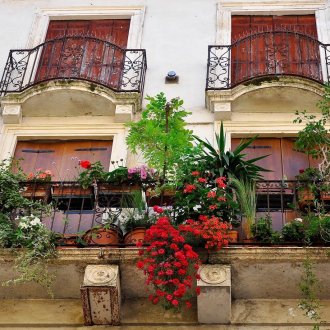 Εξωτερική κηπουρική μπαλκόνι