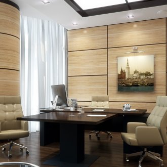 Φωτεινά πάνελ στον τοίχο στο γραφείο