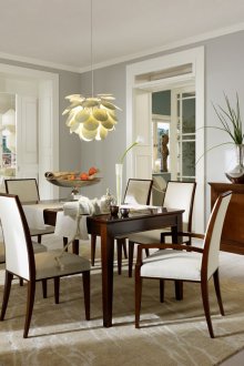 Καφέ και λευκό σετ τραπεζαρία