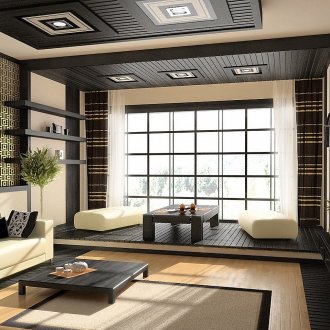 Ιαπωνικά έργα ζωγραφικής στο διάδρομο