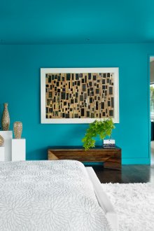 Ταπετσαρία χρώμα τυρκουάζ στο υπνοδωμάτιο