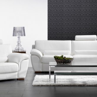 Λευκός δερμάτινος καναπές