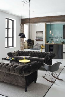 Canapé Chester à l'intérieur du loft