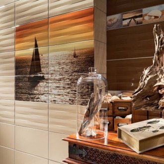 Θαλασσογραφία σε ένα φωτογραφικό πλακάκι