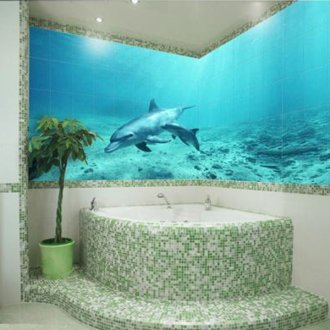 Ταπετσαρία ελιάς στο μπάνιο