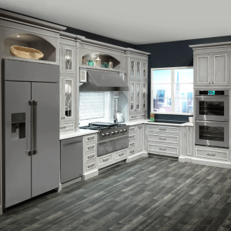 Παράθυρο ψυγείο σε μια θέση στην κουζίνα