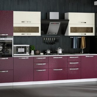 Απλή μοβ κουζίνα