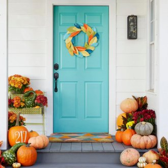 Φθινόπωρο αφήνει διακόσμηση πόρτας
