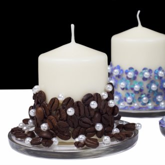 Καφέ διακόσμηση κεριών