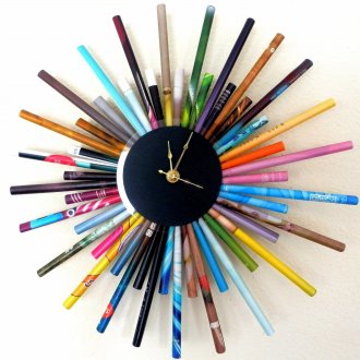 Ρολόι διακόσμηση με μολύβια