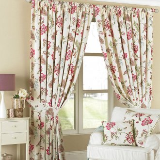 Βαμβακερές κουρτίνες με λουλούδια