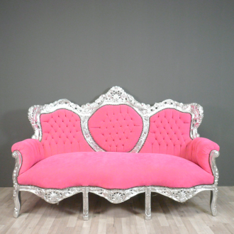 Κομψό ροζ καναπέ