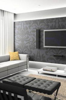 Αυστηρός σχεδιασμός ενός μικρού καθιστικού στο διαμέρισμα