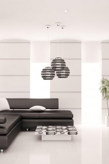 Σύγχρονο μαύρο και άσπρο σχεδιασμό σαλόνι