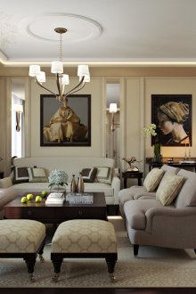 Όμορφο σαλόνι σε χαλαρωτικά χρώματα