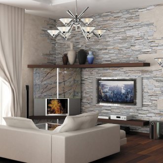 Πέτρινα πλακάκια στο σαλόνι