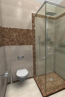 Ντους γωνίας με ντους ψιλής βροχής