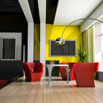 Η συνένωση των μαύρων, λευκών και κίτρινων στοιχείων στο σχέδιο