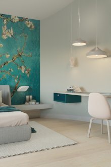 Τζάκετ τοίχο με ύφασμα στο υπνοδωμάτιο