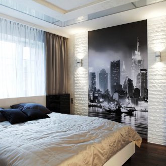 Γύψος διακοσμητική πέτρα στο εσωτερικό του υπνοδωματίου