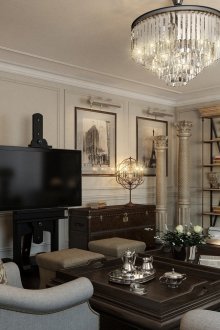 Αμερικάνικο στυλ σε ένα κλασικό σαλόνι