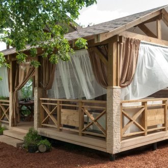 Σύντομες κουρτίνες για το κιόσκι