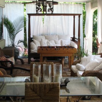 Gazebo με κουρτίνες