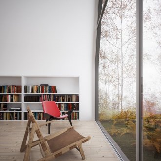 Χώρος ανάγνωσης σε εξοχική κατοικία