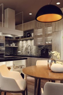 Πέτρινη και ξύλινη κουζίνα