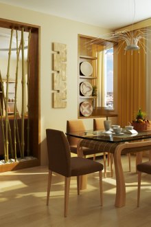 Διακοσμητικό μπαμπού διαμέρισμα και φως κουρτίνες