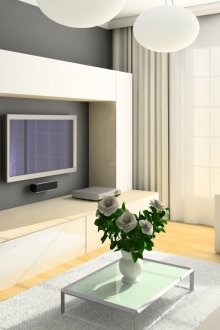 Φωτεινές κουρτίνες στο σαλόνι