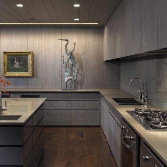 Μονόχρωμος σχεδιασμός γκρι κουζίνας