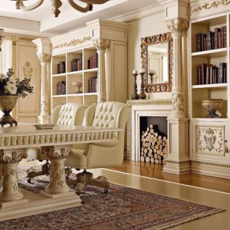 Σκαλισμένα έπιπλα στο σαλόνι