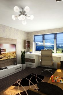 Ένα μικρό δωμάτιο για ένα έφηβο αγόρι με μοντέρνο σχεδιασμό