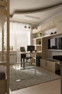 Οι λευκοί τοίχοι και η οροφή επεκτείνουν τον μικρό χώρο