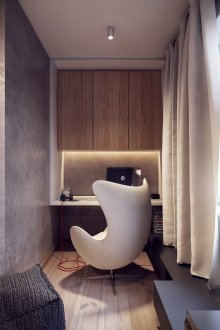 Ο συνδυασμός γκρι και ανοιχτόχρωμων χρωμάτων στο γραφείο