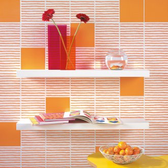 Δακτυλιωμένα πλακάκια πορτοκαλί