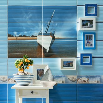 Μπλε κεραμίδι με εκτύπωση φωτογραφιών