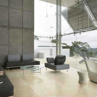 Μπεζ πλακάκια στο σαλόνι