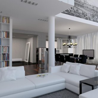 Μονόχρωμο εποικοδομητικό εσωτερικό στυλ