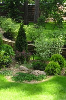 Mixborder στο σχεδιασμό της αυλής ενός ιδιωτικού σπιτιού