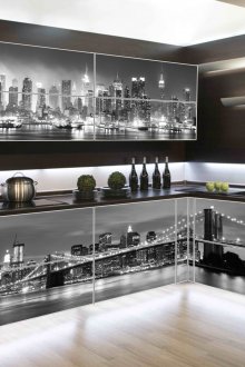 Κουζίνα με εκτύπωση φωτογραφιών πόλης