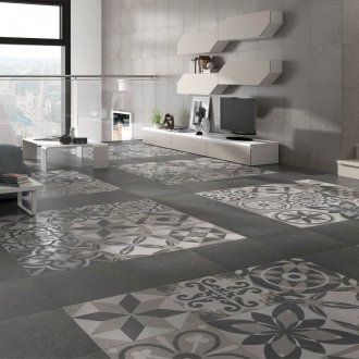 Επικαλυμμένα κεραμίδια στο σαλόνι