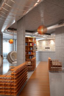 Φωτεινό διαμέρισμα με ασυνήθιστη διάταξη στο στυλ σοφίτας