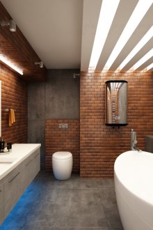 Όμορφο λουτρό σε στιλ σοφίτας