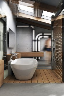 Σαλόνι με στυλ σοφίτας με άπλετο φως