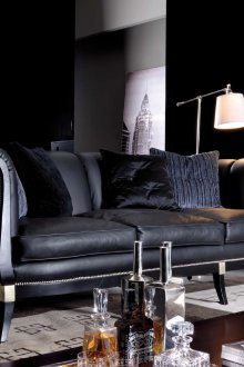 Sofá Art Déco Preto